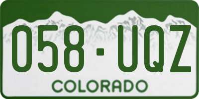 CO license plate 058UQZ