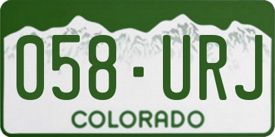CO license plate 058URJ