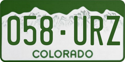 CO license plate 058URZ