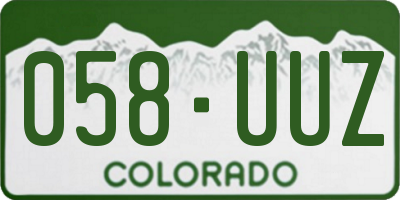 CO license plate 058UUZ