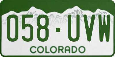 CO license plate 058UVW