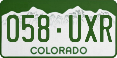CO license plate 058UXR