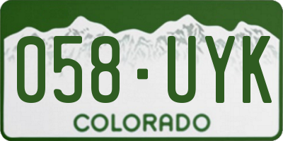 CO license plate 058UYK
