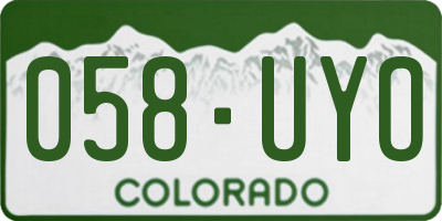 CO license plate 058UYO