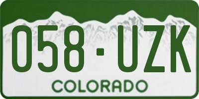 CO license plate 058UZK