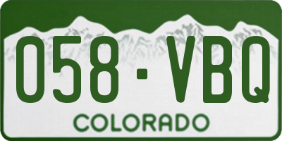 CO license plate 058VBQ