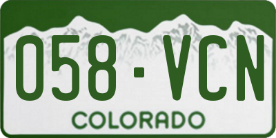 CO license plate 058VCN