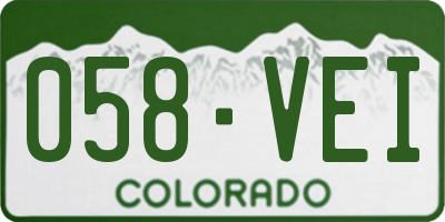 CO license plate 058VEI