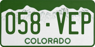 CO license plate 058VEP