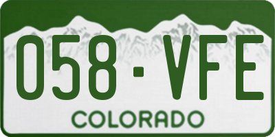 CO license plate 058VFE
