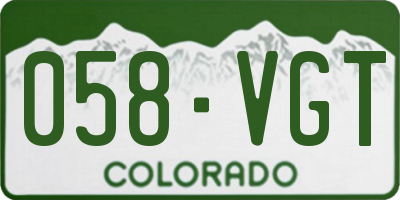 CO license plate 058VGT