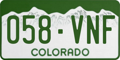 CO license plate 058VNF