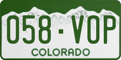 CO license plate 058VOP