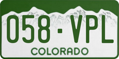 CO license plate 058VPL