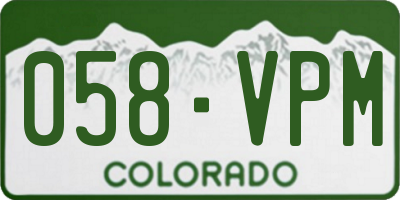 CO license plate 058VPM