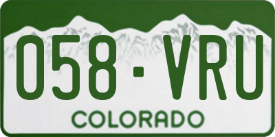 CO license plate 058VRU