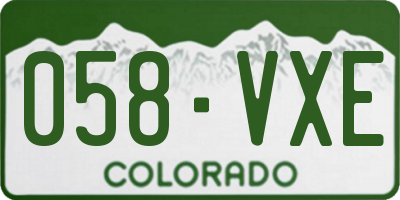 CO license plate 058VXE