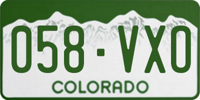 CO license plate 058VXO