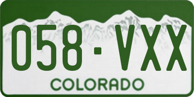 CO license plate 058VXX