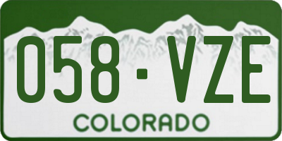CO license plate 058VZE