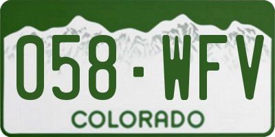 CO license plate 058WFV