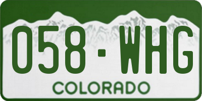 CO license plate 058WHG