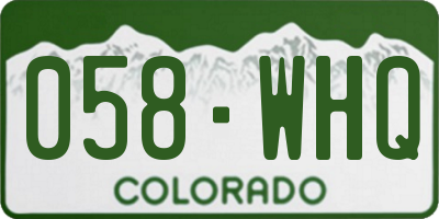 CO license plate 058WHQ