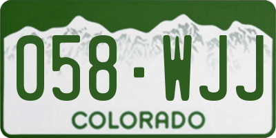 CO license plate 058WJJ