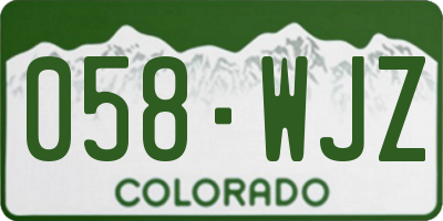 CO license plate 058WJZ