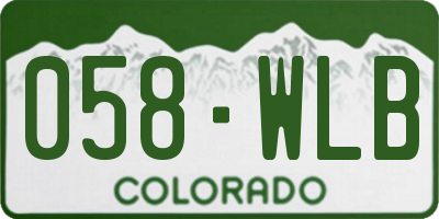 CO license plate 058WLB