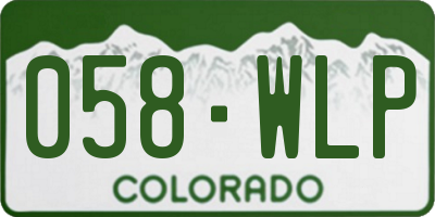 CO license plate 058WLP