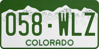 CO license plate 058WLZ