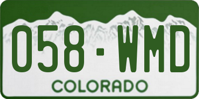 CO license plate 058WMD