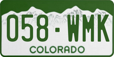 CO license plate 058WMK
