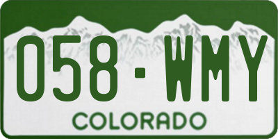CO license plate 058WMY