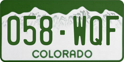 CO license plate 058WQF