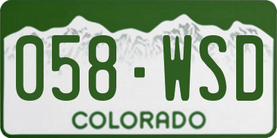 CO license plate 058WSD