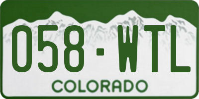 CO license plate 058WTL
