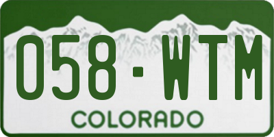 CO license plate 058WTM