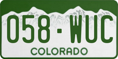 CO license plate 058WUC