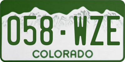 CO license plate 058WZE