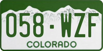 CO license plate 058WZF