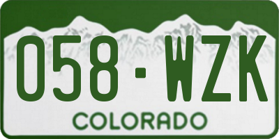 CO license plate 058WZK