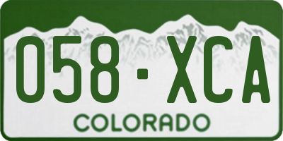 CO license plate 058XCA