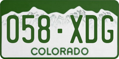 CO license plate 058XDG