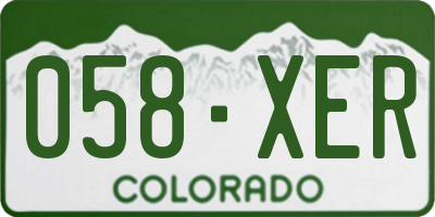 CO license plate 058XER