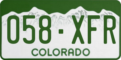 CO license plate 058XFR