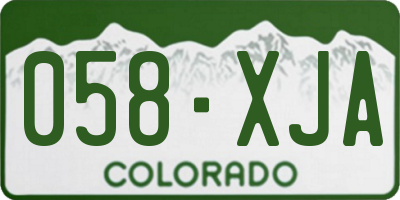 CO license plate 058XJA