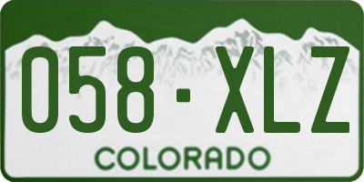 CO license plate 058XLZ