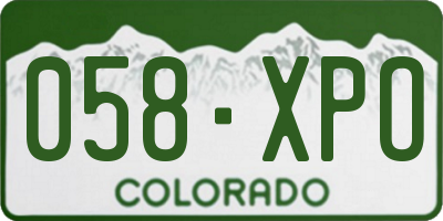 CO license plate 058XPO